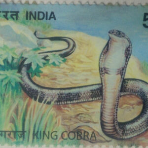 Nature India Snakes ,Thematic King Cobra, Rs 5 (Hinged/Gum washed)