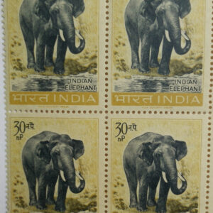 Wild Life Preservation - Elephant. Wild Animal, Indian Elephant, Elephas Maximus indicus, 30 nP. (Block of 4)