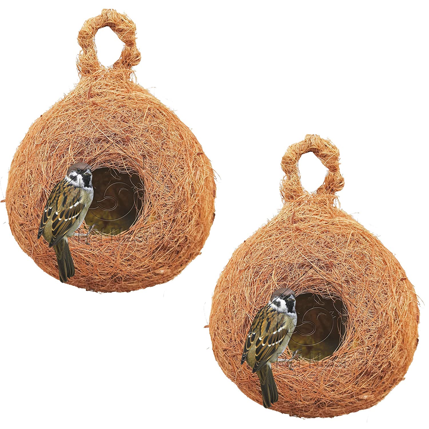 Safest House Organic Bird Nest Purely Handmade Love Birds/Sparrow  (Brown)-Set Of 2 By Petnest - Wildlifekart Is An Online Shop For Wildlife  And Nature Lovers.