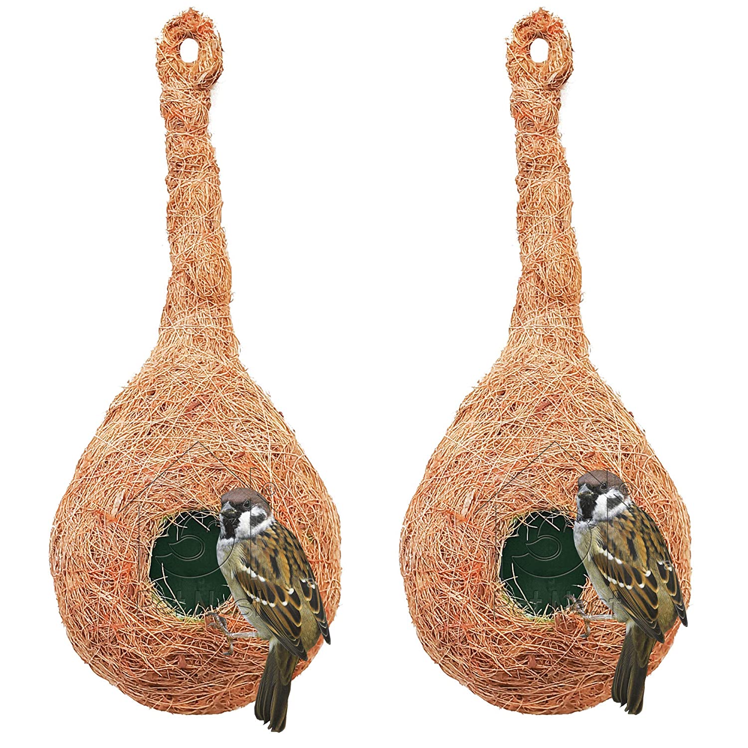 Safest Round Organic Bird Nest Purely Handmade Love Birds/Sparrow (Brown)  -Set Of 2 By Petnest - Wildlifekart Is An Online Shop For Wildlife And  Nature Lovers.