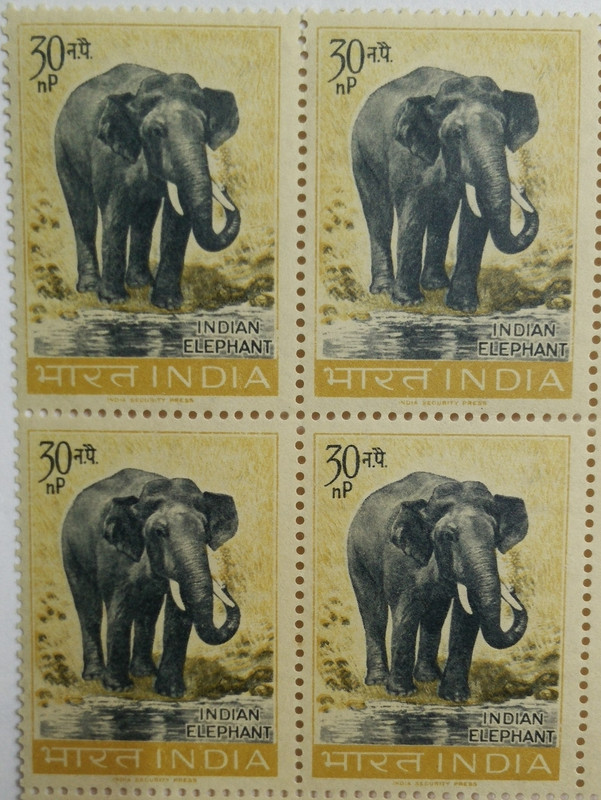63 Wild Life Preservation - Elephant. Wild Animal, Indian Elephant, Elephas Maximus indicus, 30 nP