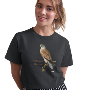 wildlifekart.com Presents Women Cotton Regular Fit T-Shirt | Design : common kestrel