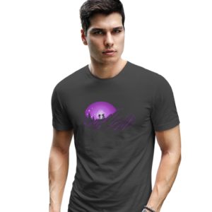 wildlifekart.com Presents Men Cotton Regular Fit T-Shirt | Design : 2 men sun purple mountain
