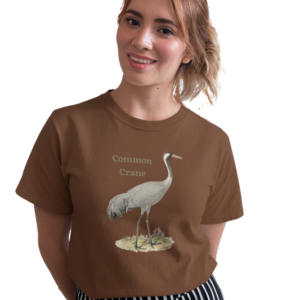 wildlifekart.com Presents Women Cotton Regular Fit T-Shirt | Design : common crane