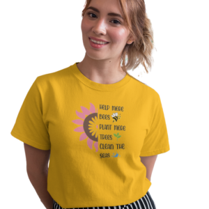 wildlifekart.com Presents Women Cotton Regular Fit T-Shirt | Design : help more bees plant more trees