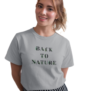 wildlifekart.com Presents Women Cotton Regular Fit T-Shirt | Design : back to nature text