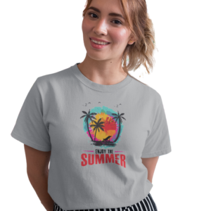 wildlifekart.com Presents Women Cotton Regular Fit T-Shirt | Design : enjoy the summer