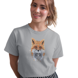 wildlifekart.com Presents Women Cotton Regular Fit T-Shirt | Design : fox head splash