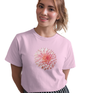 wildlifekart.com Presents Women Cotton Regular Fit T-Shirt | Design : big pink flower
