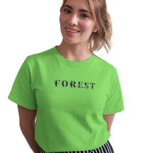 wildlifekart.com Presents Women Cotton Regular Fit T-Shirt | Design : forest text