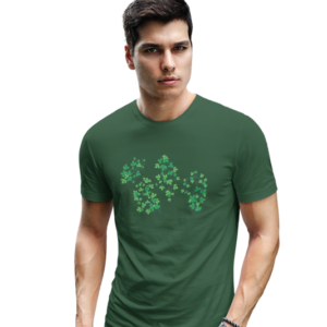 wildlifekart.com Presents Men Cotton Regular Fit T-Shirt | Design : 4 green leaves