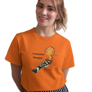 wildlifekart.com Presents Women Cotton Regular Fit T-Shirt | Design : Common Hoopoe