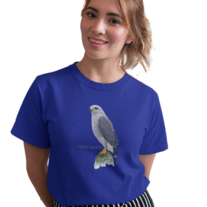 wildlifekart.com Presents Women Cotton Regular Fit T-Shirt | Design : GREY HAWK