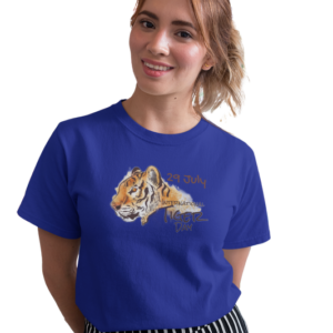 wildlifekart.com Presents Women Cotton Regular Fit T-Shirt | Design : international tiger day