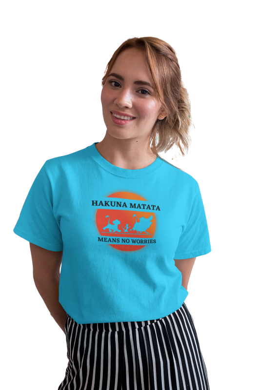 wildlifekart.com Presents Women Cotton Regular Fit T-Shirt | Design : Hakuna matata
