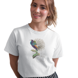 wildlifekart.com Presents Women Cotton Regular Fit T-Shirt | Design : BIrd of paradise