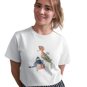 wildlifekart.com Presents Women Cotton Regular Fit T-Shirt | Design : 2 hoopooe