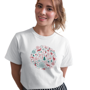 wildlifekart.com Presents Women Cotton Regular Fit T-Shirt | Design : christmas design deer