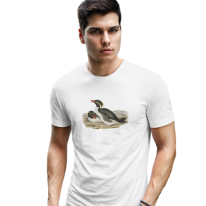 wildlifekart.com Presents Men Cotton Regular Fit T-Shirt | Design : 2 penguins