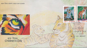 First Day Cover 14 Nov.'11 Children's Day. (FDC-2011) (Spots/hinged/slightly damaged/Paper Stuck)