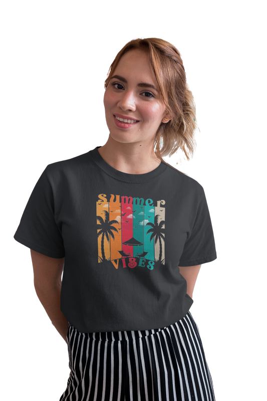 wildlifekart.com Presents Women Cotton Regular Fit T-Shirt | Design : summer vibes