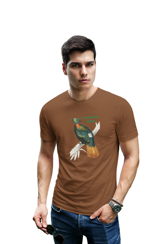 wildlifekart.com Presents Men Cotton Regular Fit T-Shirt | Design : Himalayan Monal
