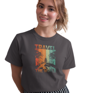 wildlifekart.com Presents Women Cotton Regular Fit T-Shirt | Design : travel the world