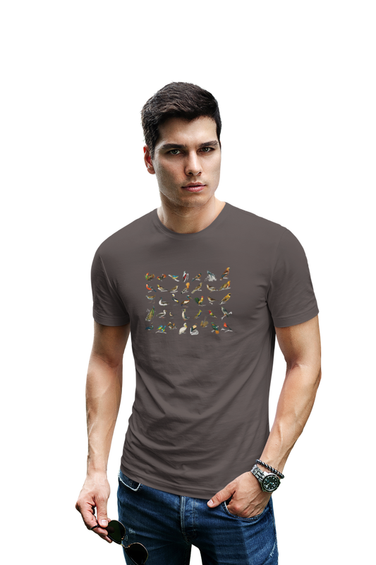 wildlifekart.com Presents Men Cotton Regular Fit T-Shirt | Design : big tail peacock