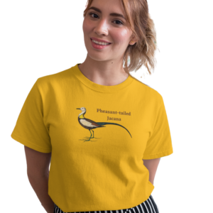 wildlifekart.com Presents Women Cotton Regular Fit T-Shirt | Design : Pheasant-tailed jacana