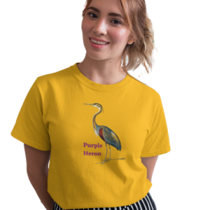 wildlifekart.com Presents Women Cotton Regular Fit T-Shirt | Design : purple heron