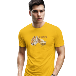 wildlifekart.com Presents Men Cotton Regular Fit T-Shirt | Design : international tiger day