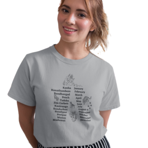 wildlifekart.com Presents Women Cotton Regular Fit T-Shirt | Design : List of tiger Reserves