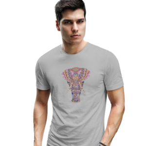 wildlifekart.com Presents Men Cotton Regular Fit T-Shirt | Design : multicolor design elephant