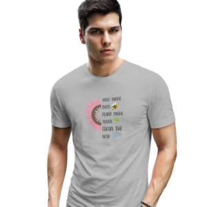 wildlifekart.com Presents Men Cotton Regular Fit T-Shirt | Design : help more bees plant more trees
