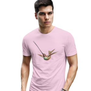 wildlifekart.com Presents Men Cotton Regular Fit T-Shirt | Design : long beak humming bird