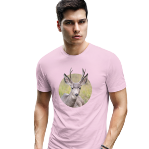 wildlifekart.com Presents Men Cotton Regular Fit T-Shirt | Design : deer in round