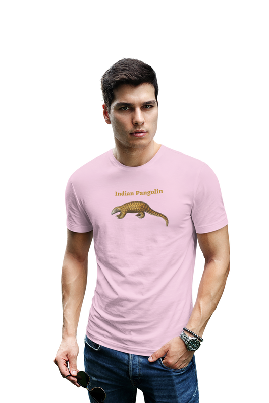 wildlifekart.com Presents Men Cotton Regular Fit T-Shirt | Design : Indian Pangolin