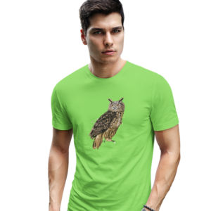 wildlifekart.com Presents Men Cotton Regular Fit T-Shirt | Design : long eared owl