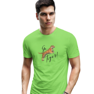 wildlifekart.com Presents Men Cotton Regular Fit T-Shirt | Design : Go Tiger