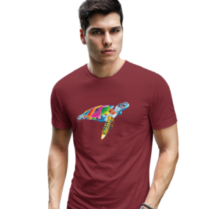 wildlifekart.com Presents Men Cotton Regular Fit T-Shirt | Design : multicolor turtle