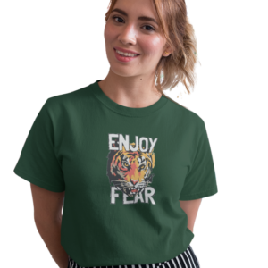 wildlifekart.com Presents Women Cotton Regular Fit T-Shirt | Design : tiger enjoy fear