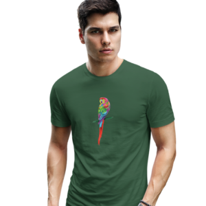 wildlifekart.com Presents Men Cotton Regular Fit T-Shirt | Design : Parrot, Macaw