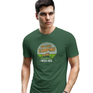 wildlifekart.com Presents Men Cotton Regular Fit T-Shirt | Design : she said camping or me