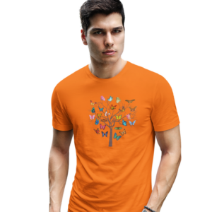 wildlifekart.com Presents Men Cotton Regular Fit T-Shirt | Design : many butterflies on tree