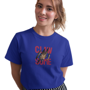 wildlifekart.com Presents Women Cotton Regular Fit T-Shirt | Design : leopard clawsome