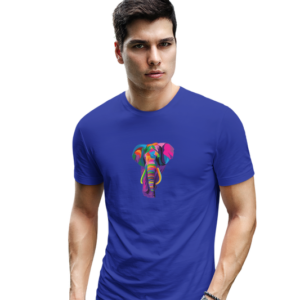 wildlifekart.com Presents Men Cotton Regular Fit T-Shirt | Design : multicolor full elephant