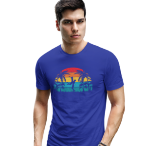 wildlifekart.com Presents Men Cotton Regular Fit T-Shirt | Design : multicolor sunset and couple