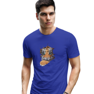 wildlifekart.com Presents Men Cotton Regular Fit T-Shirt | Design : tiger cub paper hole