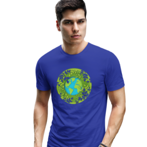 wildlifekart.com Presents Men Cotton Regular Fit T-Shirt | Design : earth in green circle