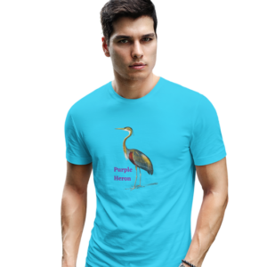 wildlifekart.com Presents Men Cotton Regular Fit T-Shirt | Design : purple heron